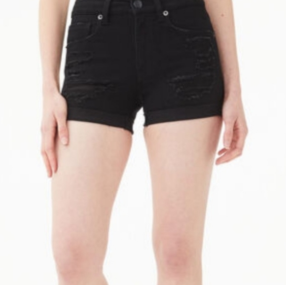 Flexible High-Rise Denim Midi Shorts - Picture 3 of 4